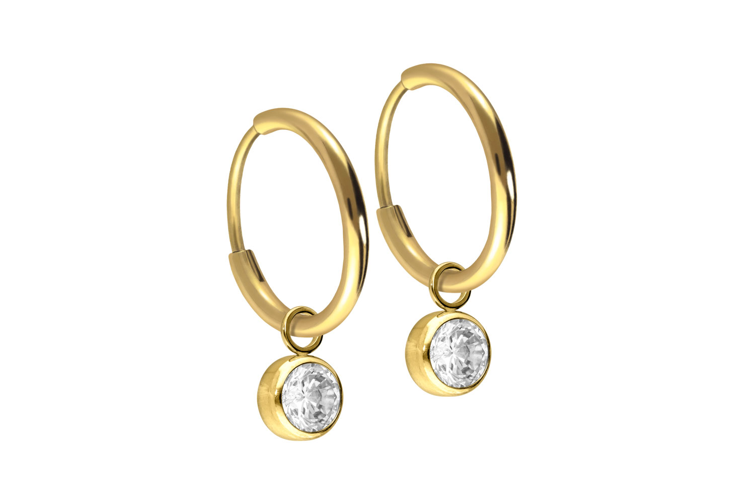 Titan Ohrclicker Creolen RUNDER KRISTALL